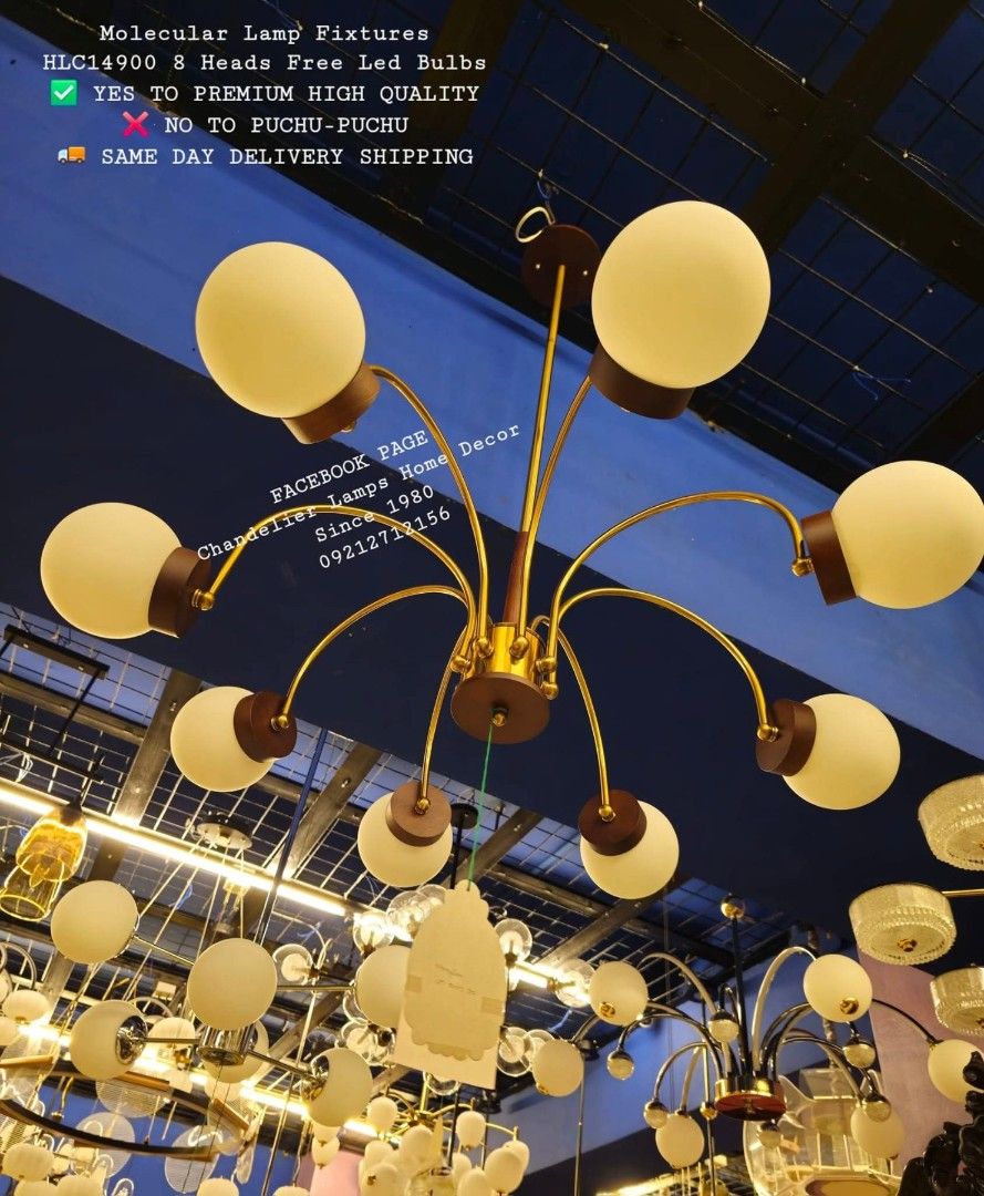 Molecules Chandelier Lamps Home Decor (Category: Lighting) located in Manila. Submitted by aranyailawan (Listing ID 1445727597, Image 2). Description: 🪬🧿 COLLECTING ORDERS🧿🪬 SAME DAY DELIVERY SHIPPING We're now open to serve you DESIGN ORDER NAME ADDRESS LANDMARK CELLPHONE NUMBERC.O.D Metro Manila only W/ delivery fee PAYMENT FIRST Province Area W/ Shipping fee FACEBOOK PAGE Chandelier Lamps Home Decor Since 1980 ☎️ 02 8633 2287 📱0920 532 20