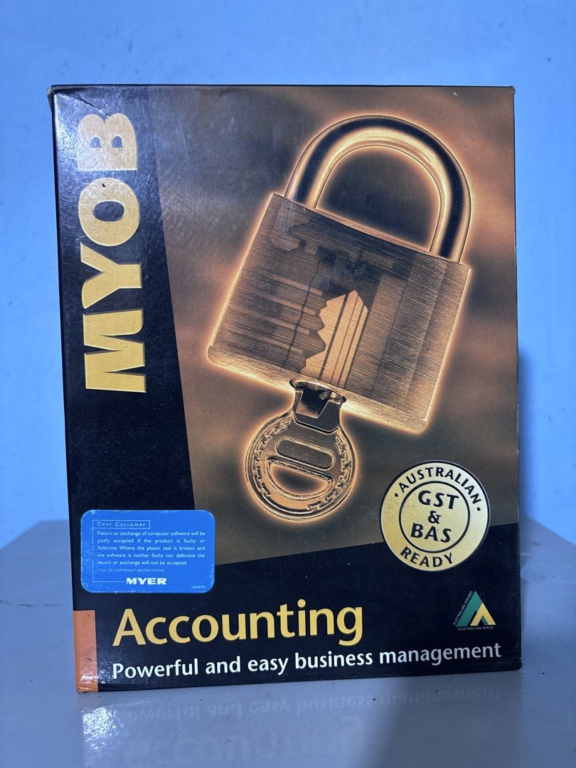MYOB Accounting Software Version 10.5 for Windows/Mac (Category: Software) located in Quezon City. Submitted by jaedenry0228 (Listing ID 1445688249, Image 1). Description: - MYOB Accounting Software v10.5 - Compatible with Windows & Mac OS - GST & BAS Ready - Powerful yet easy business management - Ideal for small businesses - Program included on CD.