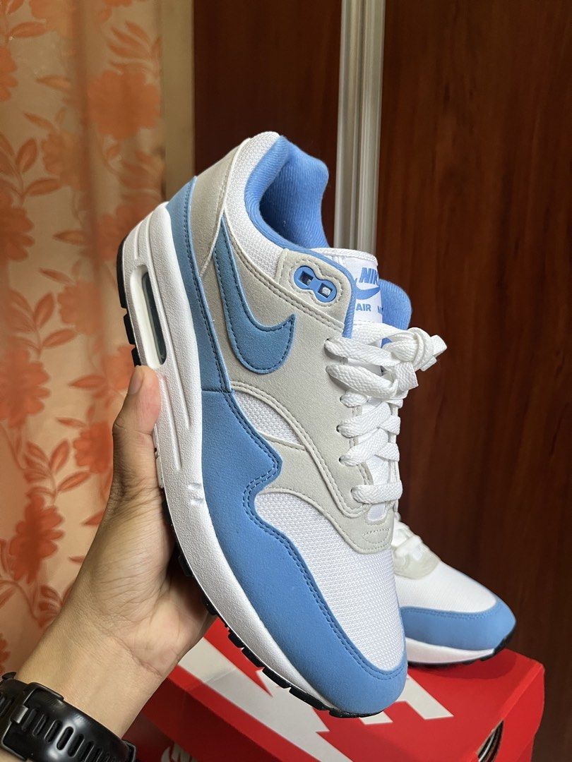 Nike Air Max 1 University Blue (Category: Casual Shoes) located in Quezon City. Submitted by somebanothings (Listing ID 1445664050, Image 2). Description: Nike Air Max 1 University Blue - new and unused, with box Size: 8USM 9.5USL 7UK 41EU Loc: Welcome Rotonda, Quezon City Price is fixed already. Not for swap..