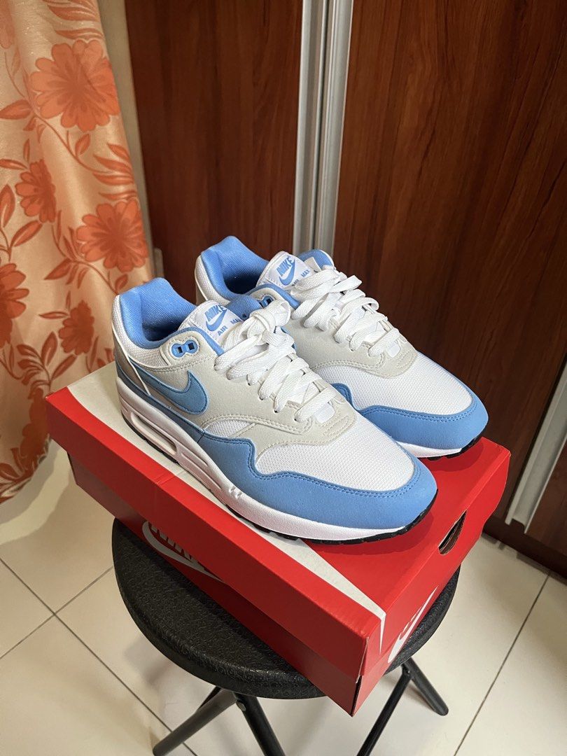 Nike Air Max 1 University Blue (Category: Casual Shoes) located in Quezon City. Submitted by somebanothings (Listing ID 1445664050, Image 1). Description: Nike Air Max 1 University Blue - new and unused, with box Size: 8USM 9.5USL 7UK 41EU Loc: Welcome Rotonda, Quezon City Price is fixed already. Not for swap..