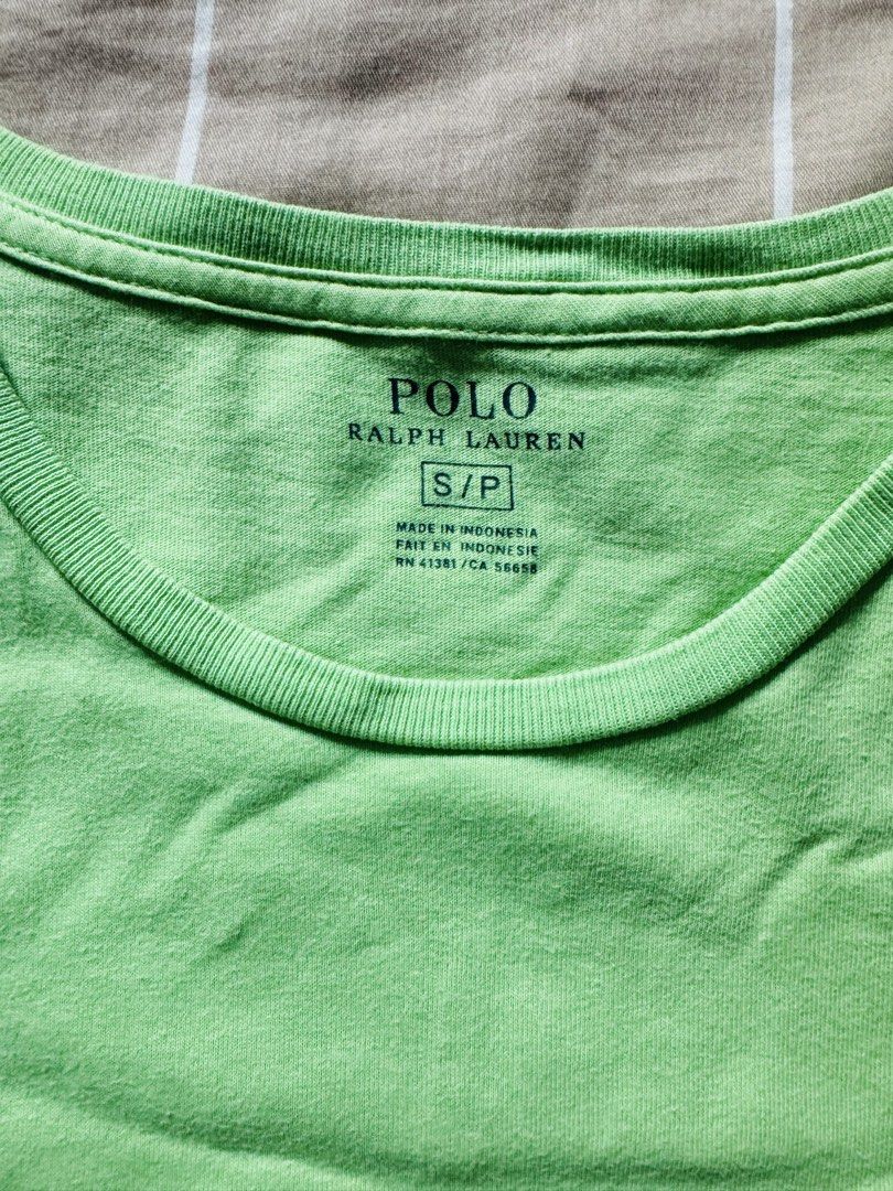 Polo Ralph Lauren Tshirt (Category: Tshirts & Polo Shirts ) located in Makati City. Submitted by reallyGoodfinds (Listing ID 1445661844, Image 2). Description: - Green Polo Ralph Lauren T-shirt - Size: S/P - Origin: Made in Indonesia - Design: Classic polo player logo on chest - Ideal for: Casual wear, comfort - dimes on pic.
