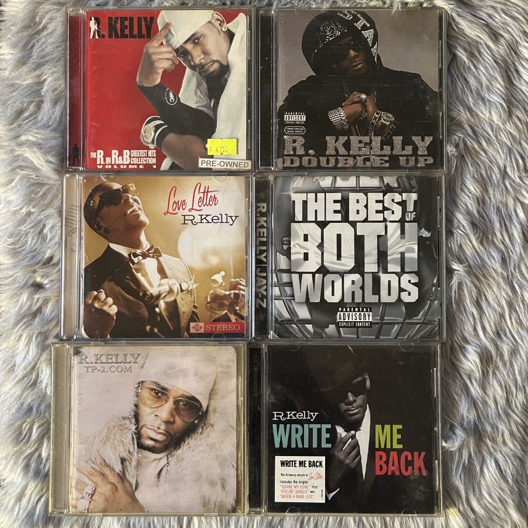 R. Kelly CD Set (12 pieces) (Category: CDs & DVDs) located in Manila. Submitted by declutterfairy_ph (Listing ID 1445622746, Image 1). Description: Overall Condition: 7/10 List of Albums: TP-2.COM TP-3 Reloaded (2pcs.) Double Up Love Letter Write Me Back Untitled The R. in R&B Greatest Hits Vol. 1 Best of Both Worlds with Jay-Z (2pcs.) Unfinished Business with Jay-Z (2pcs.).