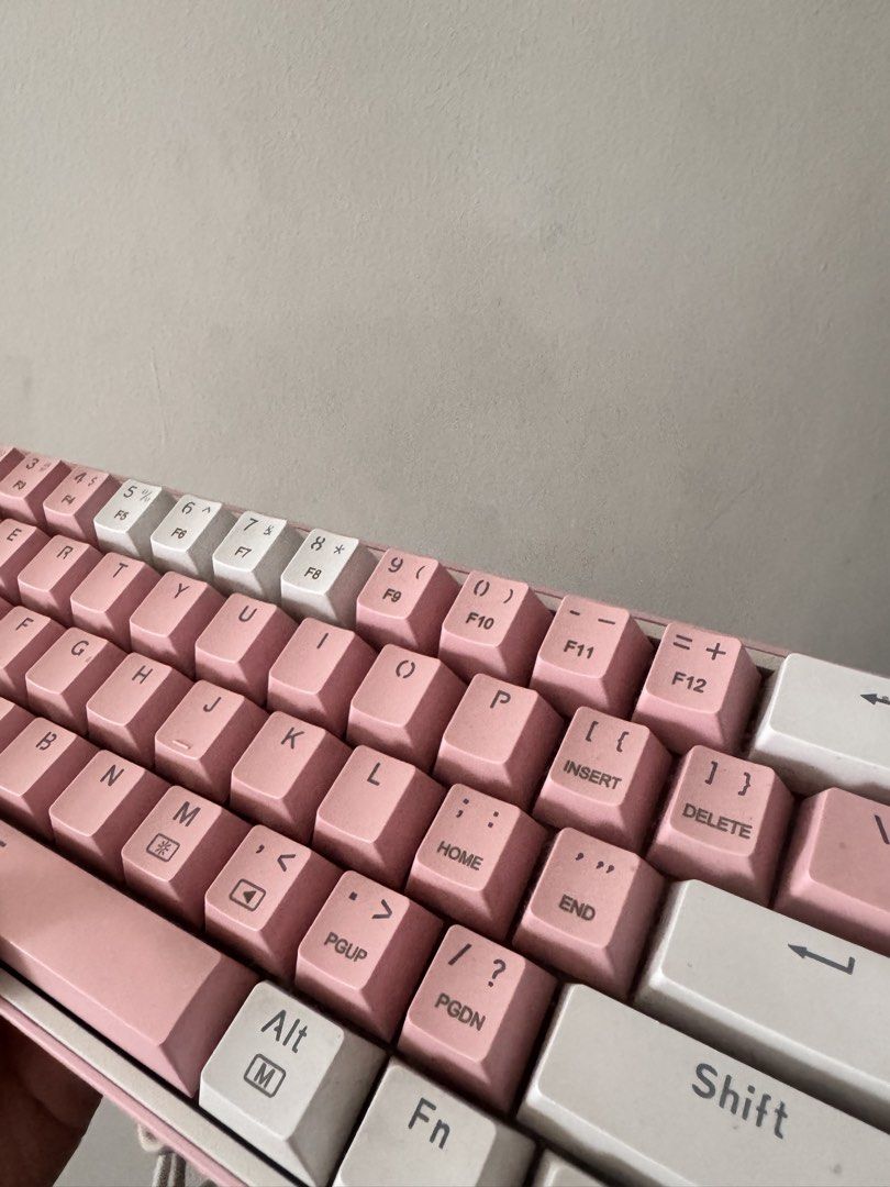 Red Dragon 60% keyboard (Category: Computer Keyboard) located in Manila. Submitted by shanskyper84615 (Listing ID 1445645493, Image 2). Description: - Cute pink and white 60% keyboard - Ideal for gaming or typing - Compact size saves desk space - Wired connection - Pink and white keycaps with some white lettering - Clean and well-maintained condition - Ready for a new home.