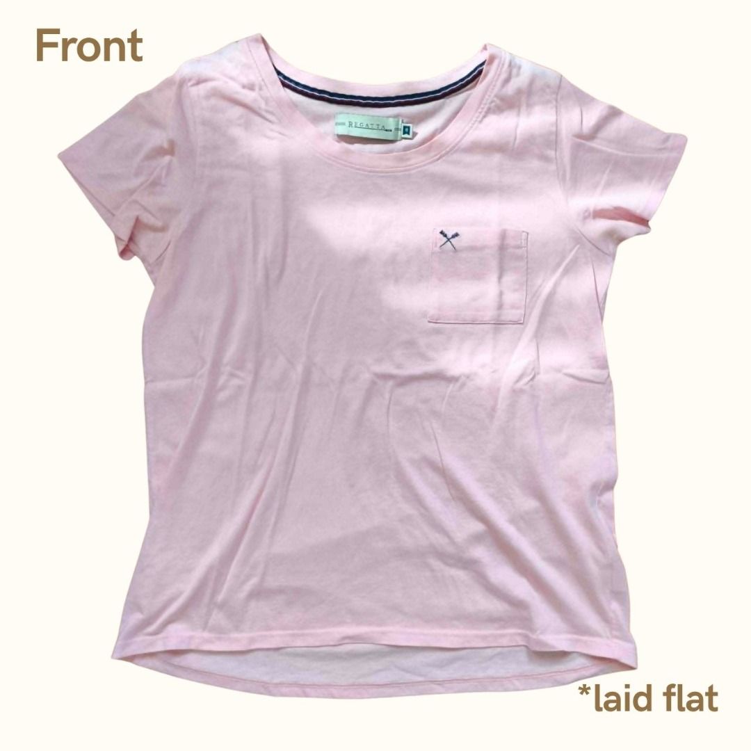 Regatta Pastel Tee Bundle of 2 (with pockets!) (Category: Shirts) located in Cebu City. Submitted by declutterwithciara (Listing ID 1445678703, Image 2). Description: Shirts are all in good condition! Buy one at PHP 150. Save PHP 20 when you buy 2 @ PHP 280! See details of shirts in the photos. Thank you! :)) Size: Small (both shirts) Store policies: ❌ No fittings, returns, or exchanges 💵 MOP: GCash, GoTyme, Metrobank 🛵 MOD: Grab, LBC.