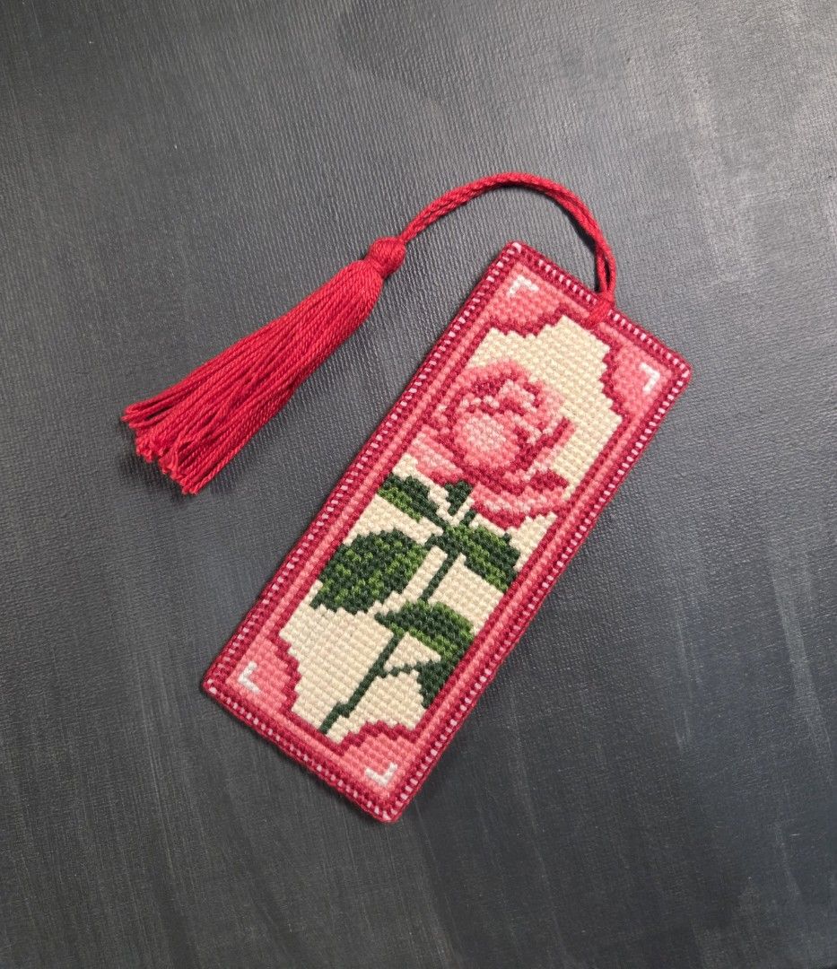 Rose Cross-Stitch Bookmark 🌹🪡✨️ (Category: Handmade Craft) located in Manila. Submitted by chii_haru (Listing ID 1445720095, Image 2). Description: Rose Cross-Stitch Bookmark 🌹🪡✨️ Now accepting pre-orders! ✿ 100% handcrafted with care ✿ No Rush Orders ✿ MOD Lalamove, J&T, and spx 📍 Valenzuela City FB PAGE: Neko-iro.