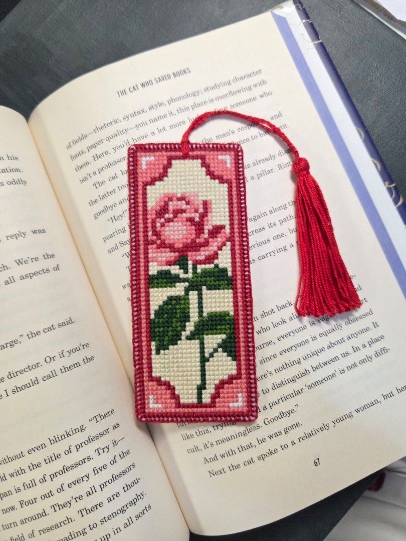 Rose Cross-Stitch Bookmark 🌹🪡✨️ (Category: Handmade Craft) located in Manila. Submitted by chii_haru (Listing ID 1445720095, Image 1). Description: Rose Cross-Stitch Bookmark 🌹🪡✨️ Now accepting pre-orders! ✿ 100% handcrafted with care ✿ No Rush Orders ✿ MOD Lalamove, J&T, and spx 📍 Valenzuela City FB PAGE: Neko-iro.