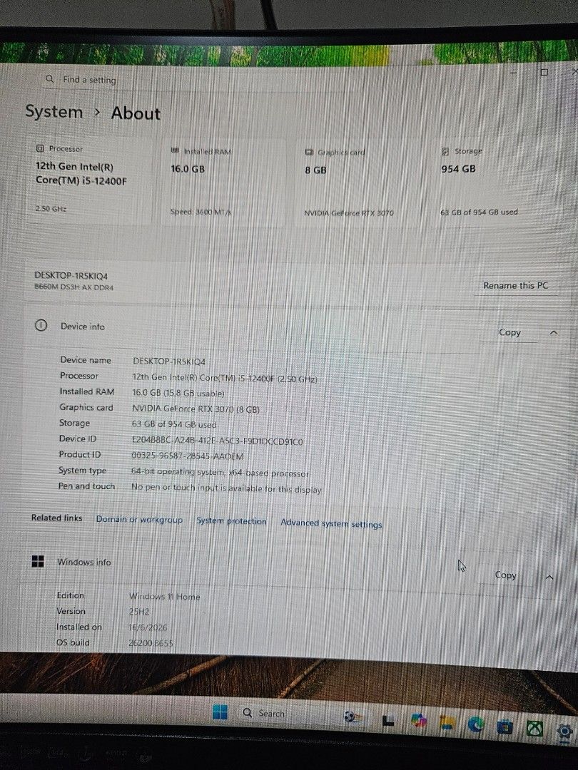 RTX3070|i5-12400F|16GB|1TB|Gaming PC490953745199933442