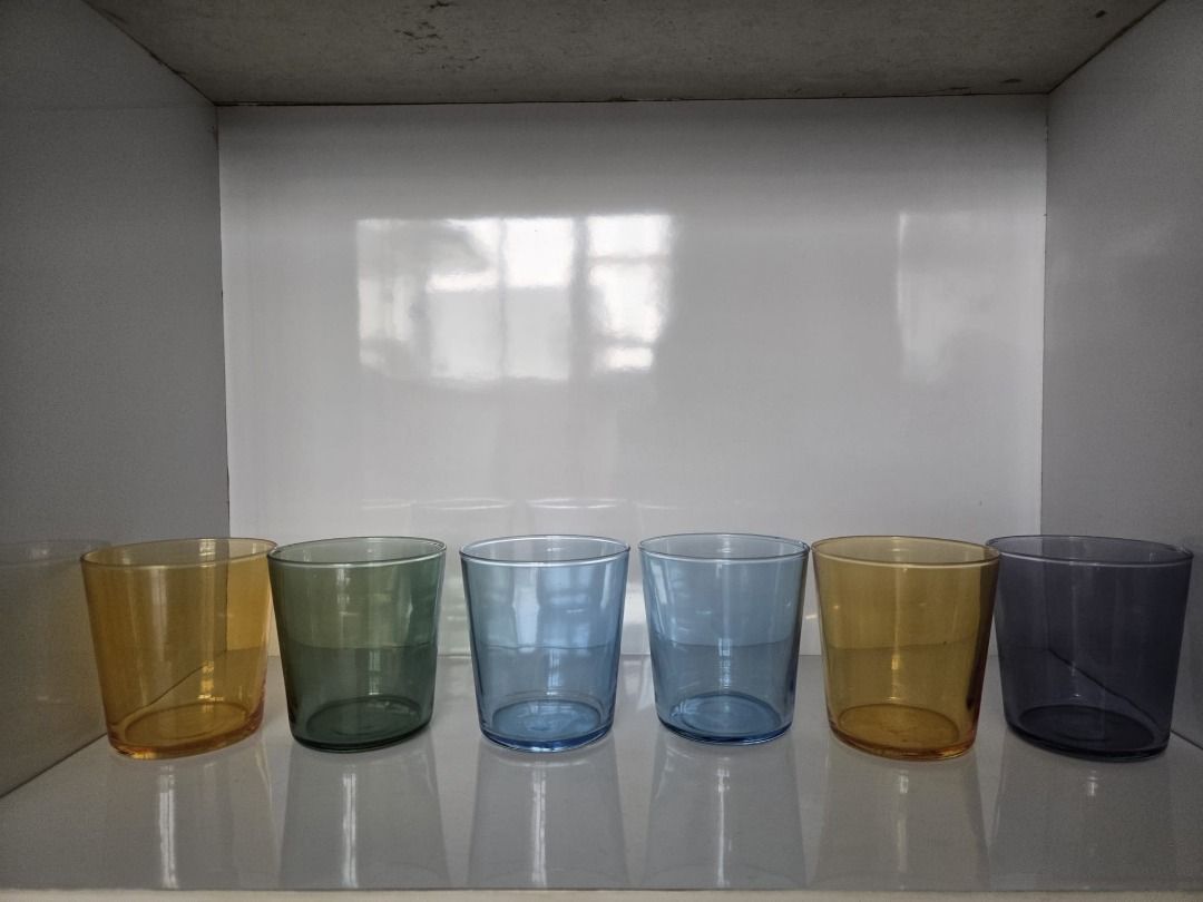 Set of 6 Colored Drinking Glasses