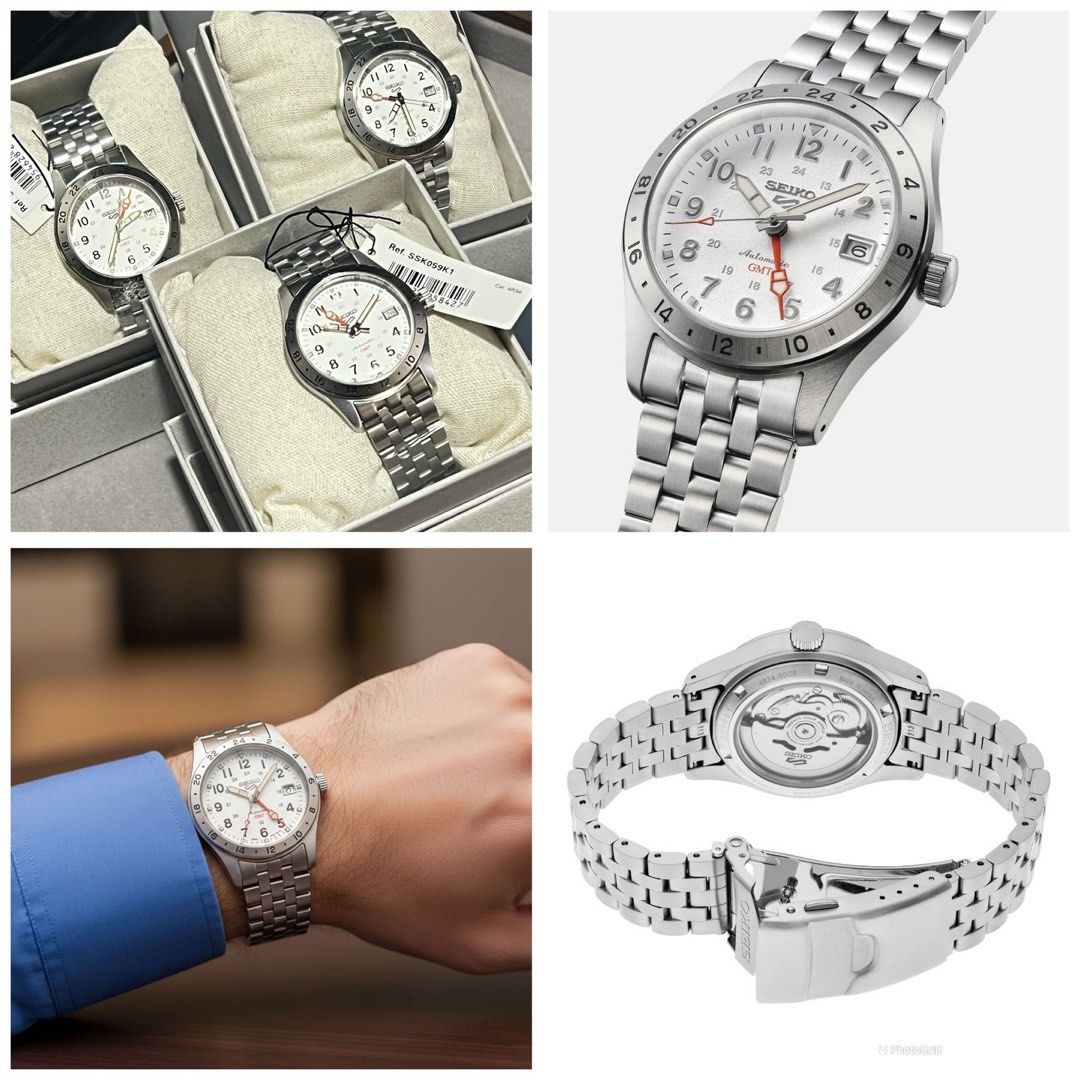 SSK059K1 Seiko GMT Polar Explorer (Category: Men's Watches) located in Makati City. Submitted by watchcenterph (Listing ID 1445672535, Image 3). Description: SSK059 - Seiko GMT Polar Explorer P20,500 Cash P21,525 Credit Card BDO Card - Buy now pay later + 3 months Installment Other Cards Straight Payment Case Material: Stainless steel Thickness: 13.6 mm Diameter: 39.4 mm Lug-to-lug: 47.9 mm Crystal: Curved Hardlex Clasp: Three-fold clasp with pus
