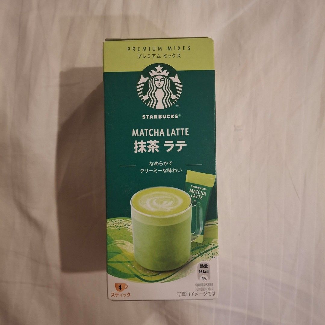 Starbucks Premium Mixes Matcha Latte Sticks box (Category: Beverages) located in Quezon City. Submitted by tamegi (Listing ID 1445686813, Image 1). Description: - Starbucks Premium Mixes Matcha Latte - 4 sticks per box - bought from japan trip - bnew sealed - best before August 2026 rfs: extra.
