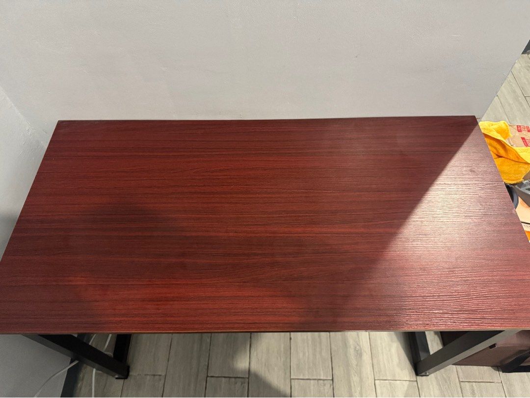 Study Table (Category: Tables & Sets) located in Manila. Submitted by nadnad008 (Listing ID 1445685945, Image 1). Description: Study Table 120x60x70 Wooden laminate with metal legs Like new Already disassembled, comew with complete screws and alle wrench Screw lang yung legs to use RFS: moved out Sampaloc, manila Pick up only.