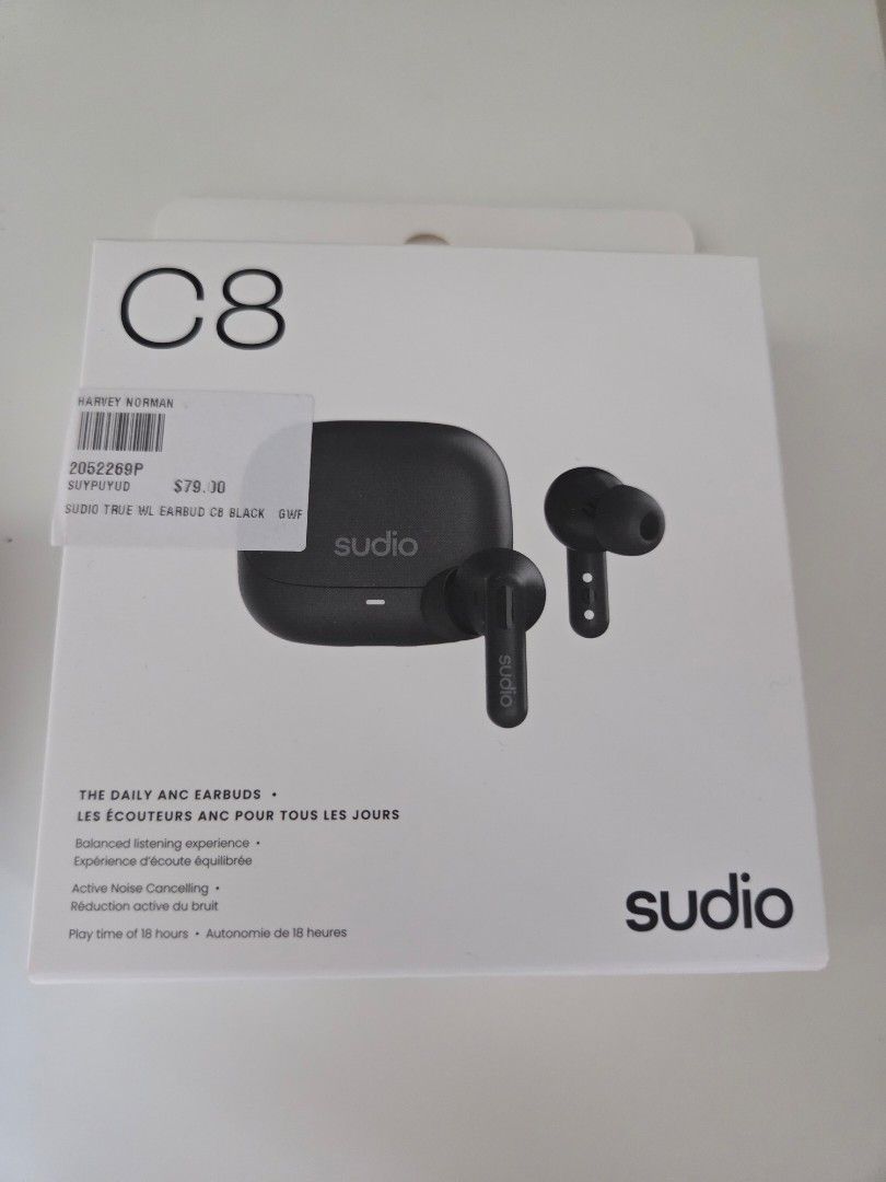 Sudio C8 Daily ANC Earbuds - Black