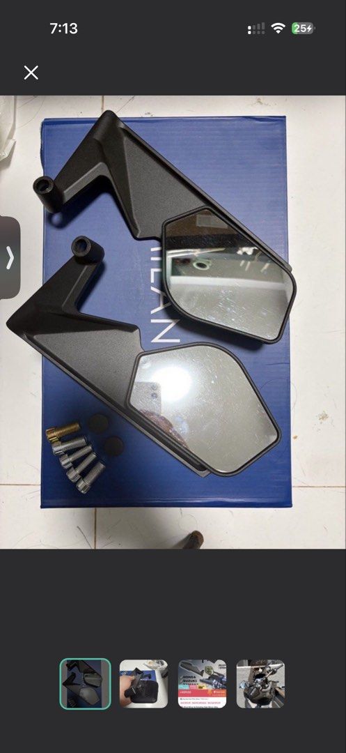 TAKE ALL SPRING AND METAL SIDE MIRROR (Category: Other Motorcycles Parts and Accessories) located in Tanza. Submitted by iamdhana (Listing ID 1445788234, Image 3). Description: TAKE ALL! The sife miror is brand new worth 409 pesos, tinry lang sa adv 160 but tumatama sa aocci setup Clutch spring and center spring, testing lang po, pinalitan din. .