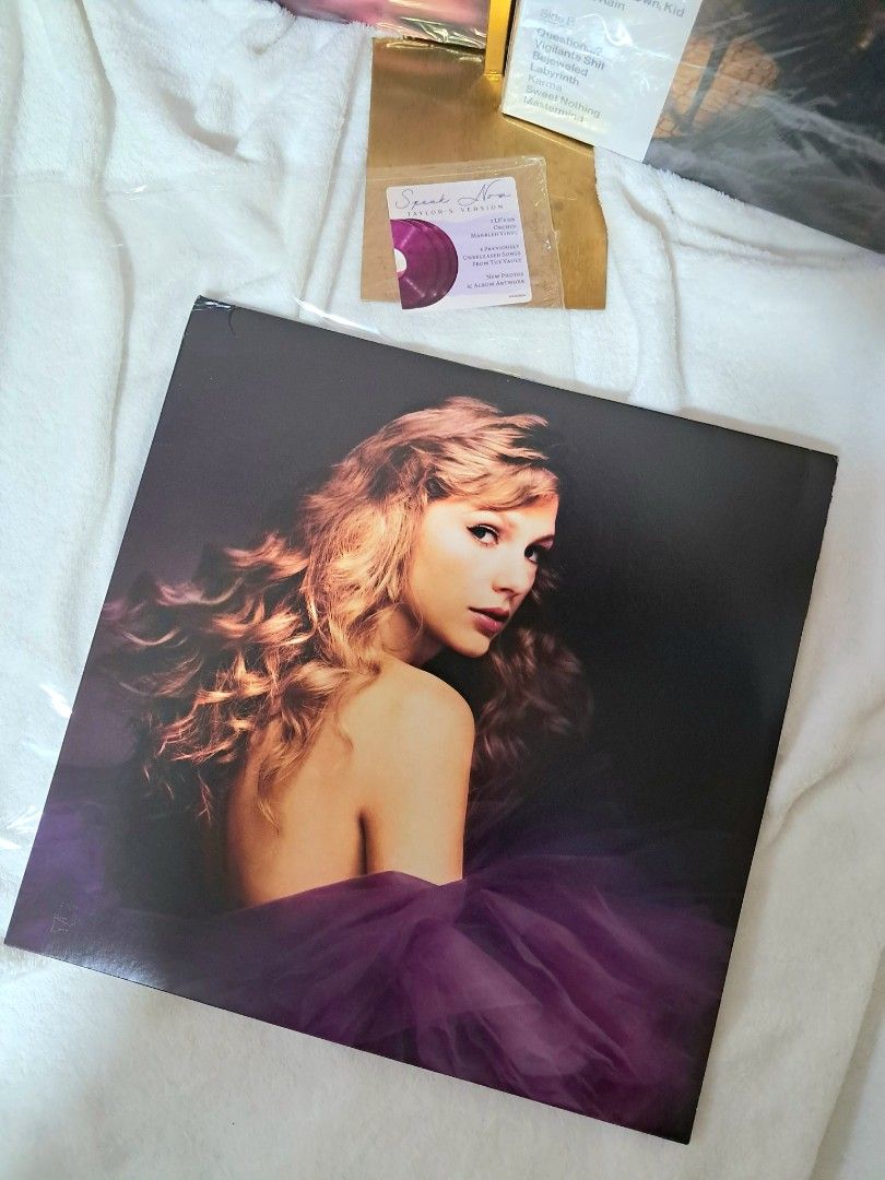 Taylor Swift Speak Now (Taylor's Version) Vinyl Record (Category: Vinyls) located in Taguig. Submitted by call.me.eni (Listing ID 1445667680, Image 3). Description: - Taylor Swift Speak Now (Taylor's Version) Vinyl Record - Original Pressing (Violet) - Includes all album songs + Vault Tracks - Beautiful Purple Vinyl - Comes with Original Packaging and Hype Sticker - Must-have for any Swiftie collection.