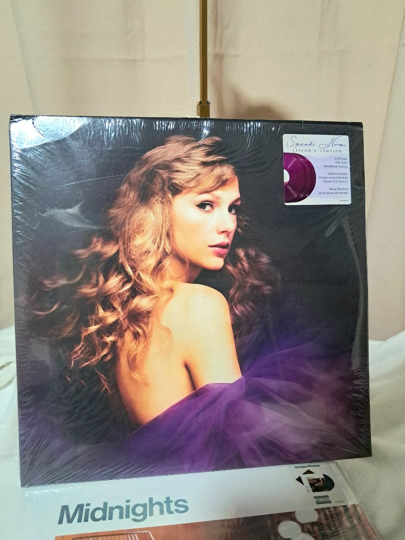 Taylor Swift Speak Now (Taylor's Version) Vinyl Record (Category: Vinyls) located in Taguig. Submitted by call.me.eni (Listing ID 1445667680, Image 1). Description: - Taylor Swift Speak Now (Taylor's Version) Vinyl Record - Original Pressing (Violet) - Includes all album songs + Vault Tracks - Beautiful Purple Vinyl - Comes with Original Packaging and Hype Sticker - Must-have for any Swiftie collection.