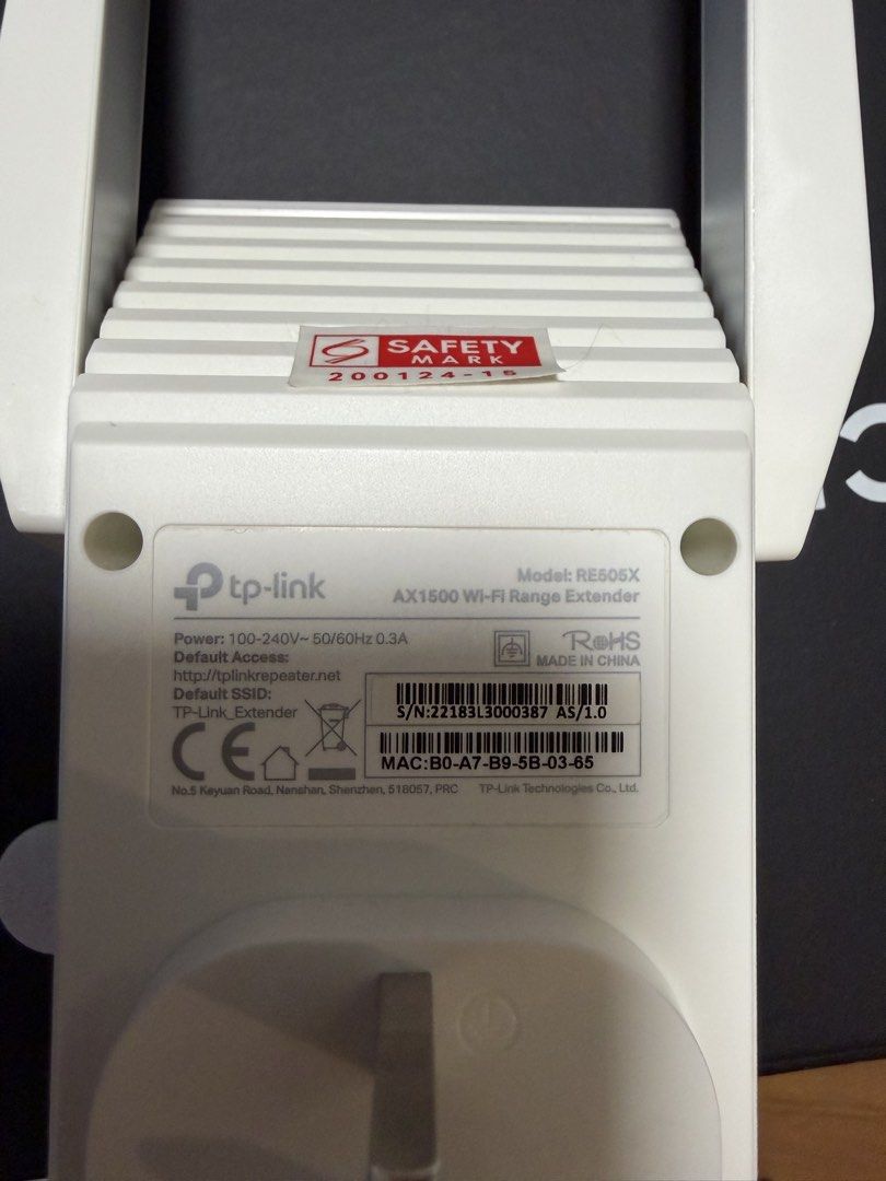 TP-Link AX1500 Wi-Fi Range Extender RE505X491186405025392643