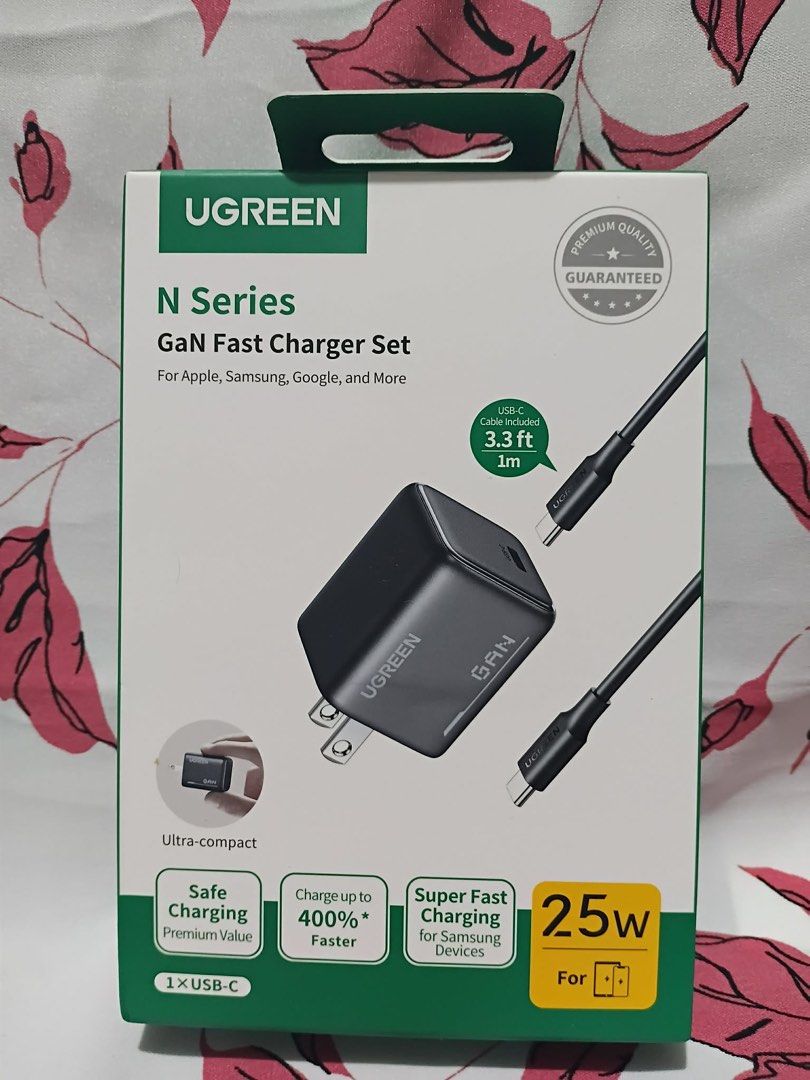 UGREEN GAN Fast Charger Set Type-C Cable 25W (Category: Cables & Adaptors) located in Manila. Submitted by mxrx_ (Listing ID 1445721713, Image 1). Description: .