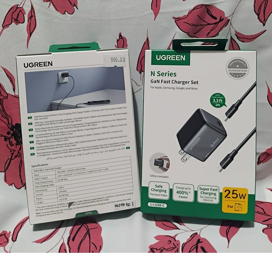UGREEN GAN Fast Charger Set Type-C Cable 25W (Category: Cables & Adaptors) located in Manila. Submitted by mxrx_ (Listing ID 1445721713, Image 2). Description: .