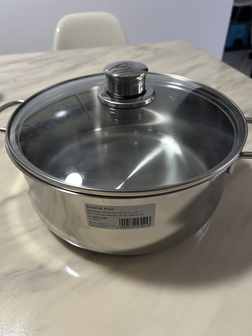 WMF Diadem Plus Low Casserole with Lid 24cm 4.5L