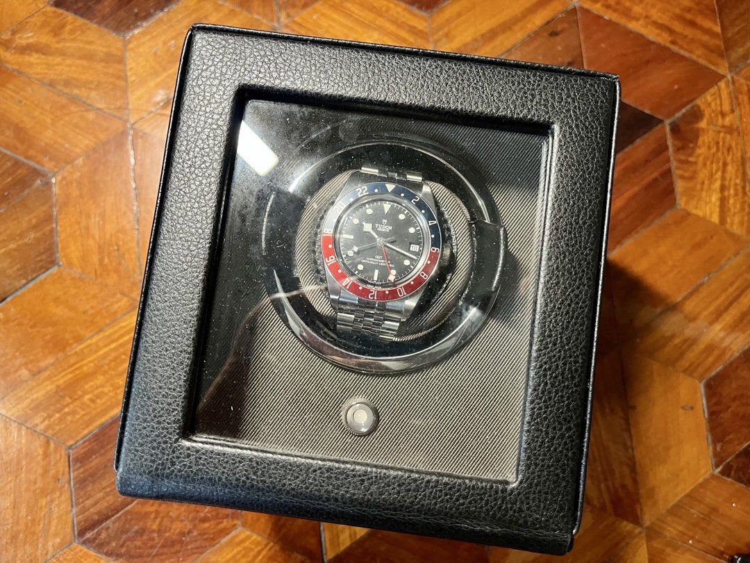 Wolf Single Watch Winder Module 1.8 (Category: Luxury Watches) located in Quezon City. Submitted by wornobjects (Listing ID 1445643571, Image 3). Description: Wolf Single Watch Winder Module 1.8 Size: 13.5cm L x 15.5cm W x 14.5cm H Drum Size: 71mm deep, 77mm wide Color: Black Turns Per Day (TPD): 900 TPD Direction Settings: Rotates bi-directionally Watch Capacity: 1 Watch Watch Case Fit: Fits up to 52mm watch Power Options: Dual power capability;