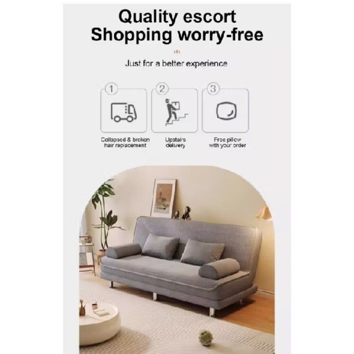 XC Game Sofa Bed - Grey, Convertible, Washable Cover (Category: Sofas) located in Caloocan City. Submitted by mysticocean-122d (Listing ID 1445646769, Image 3). Description: - Versatile Grey Sofa Bed: Easily converts from sofa to bed. - Adjustable Comfort: Features three speed settings for personalized comfort. - Easy to Clean: Removable and washable cloth cover for hassle-free maintenance. - Eco-Friendly & Durable: Made with sustainable material