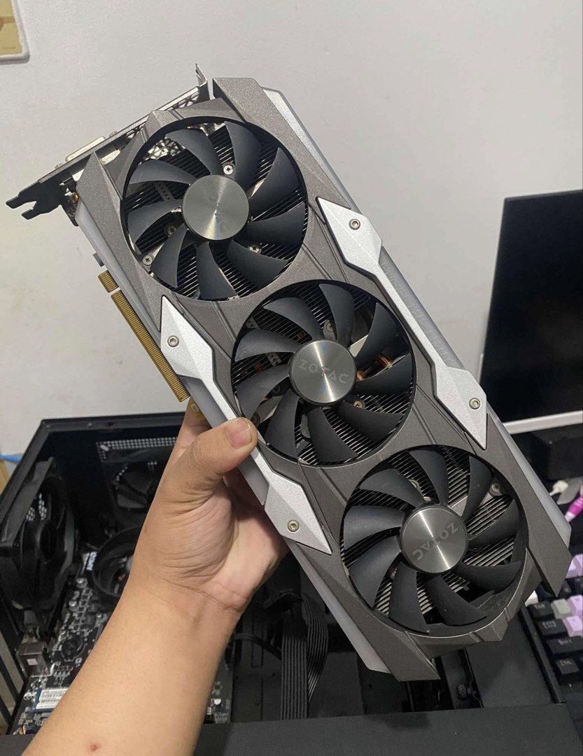 ZOTAC Gaming GeForce GTX 1080 Ti (Category: Computer Parts) located in Binan City. Submitted by calvin654132317 (Listing ID 1445689568, Image 1). Description: - ZOTAC Gaming GeForce GTX 1080 Ti - Triple fan design for superior cooling - Ideal for high-end gaming and creative workloads - Fully tested and in excellent working condition - Ready for your next PC build -Never overclocked, Never overheats.