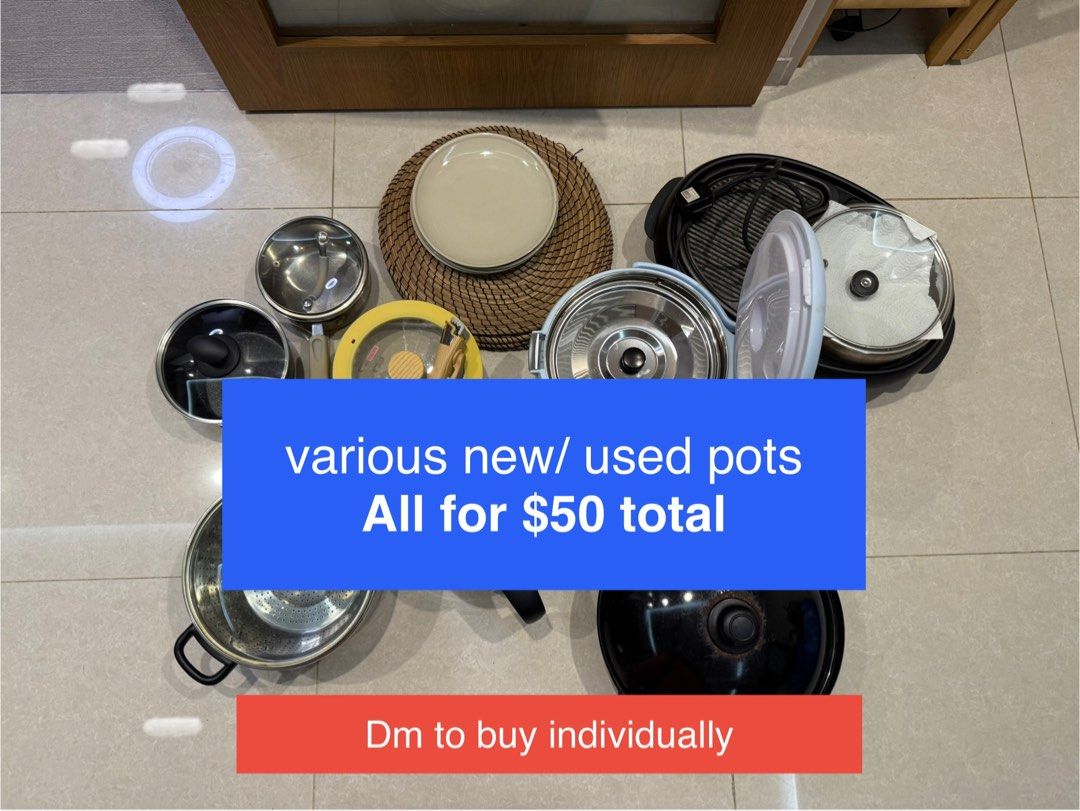 (~10 items) Various Pots and Pans - All for $50