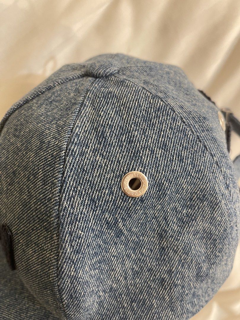 AMI Paris Cap (Category: Caps & Hats) located in Manila. Submitted by pinkpancakes22 (Listing ID 1445957329, Image 2). Description: - Original AMI Paris denim cap - Features signature embroidered AMI logo - Adjustable strap with metal buckle at the back - Made in Bulgaria - Tagged by Farfetch.