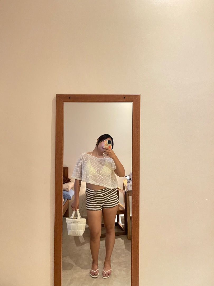 Asymmetric Textured Top (Category: Blouses) located in Antipolo. Submitted by annedeclutterss (Listing ID 1445860948, Image 2). Description: - Used once only - Perfect for beach cover up - Apricot color.