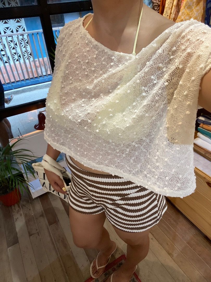 Asymmetric Textured Top (Category: Blouses) located in Antipolo. Submitted by annedeclutterss (Listing ID 1445860948, Image 3). Description: - Used once only - Perfect for beach cover up - Apricot color.