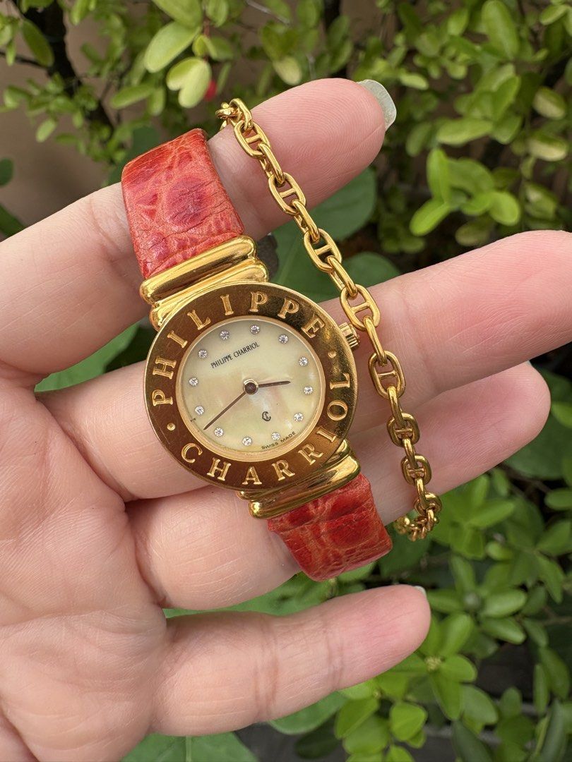 Authentic Charriol St. Tropes ladies watch (Category: Women's Watches) located in Caloocan City. Submitted by jsa_kawaii (Listing ID 1445904919, Image 1). Description: Onhand Authentic Charriol St. Tropez Ladies watch Adjustable red leather straps Original straps Mother of Pearl Dial With 12P Diamonds 18800 + SF.