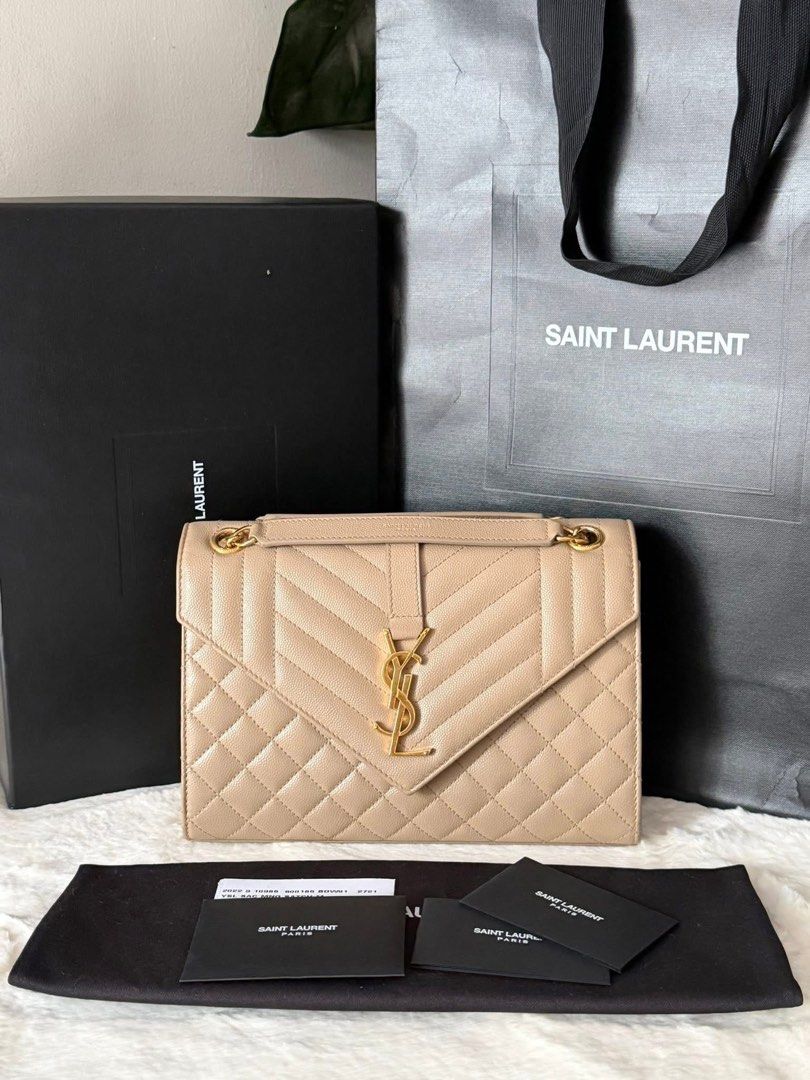 Authentic YSL Envelope Medium 2022 Model (Category: Luxury Bags & Wallets) located in Quezon City. Submitted by jhaediah (Listing ID 1386587451, Image 1). Description: Envelope Medium 2022 Model 💕6.25 ♦️Rank A♦️ Guaranteed Authentic Complete inclusion except Receipt‼️ .