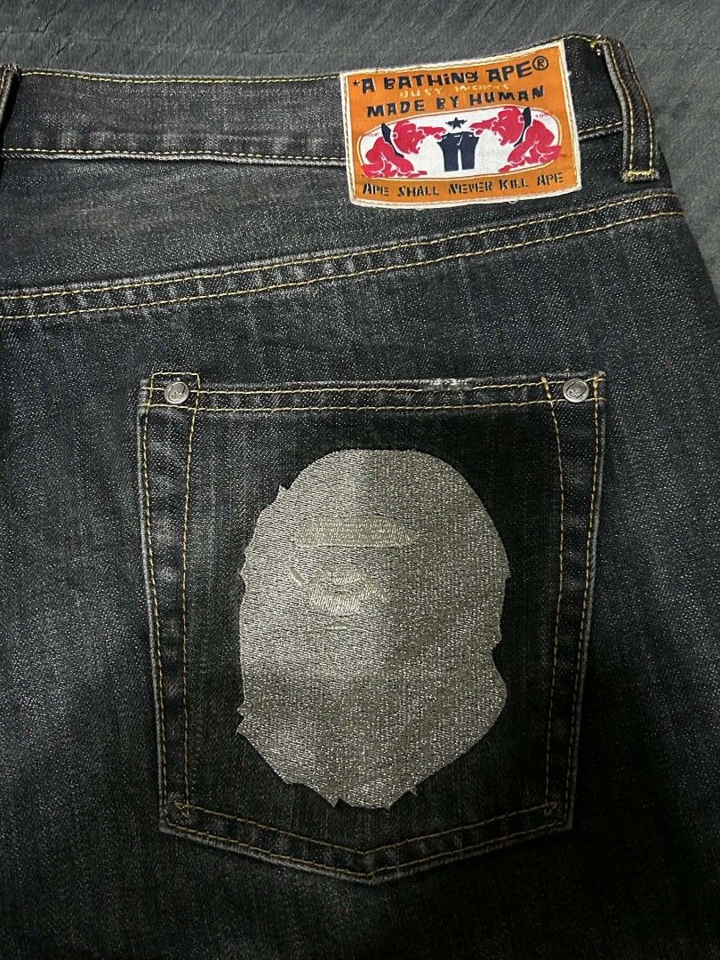 Bape (Category: Jeans) located in Lingayen. Submitted by mark_justinmabisa01 (Listing ID 1445931578, Image 3). Description: ▫️ BAPE W-38 L-44 -EXCELLENT -CONDITION -COLOR RATE 9/10 -NO ISSUE DM📩 LOCATION: PANGASINAN.