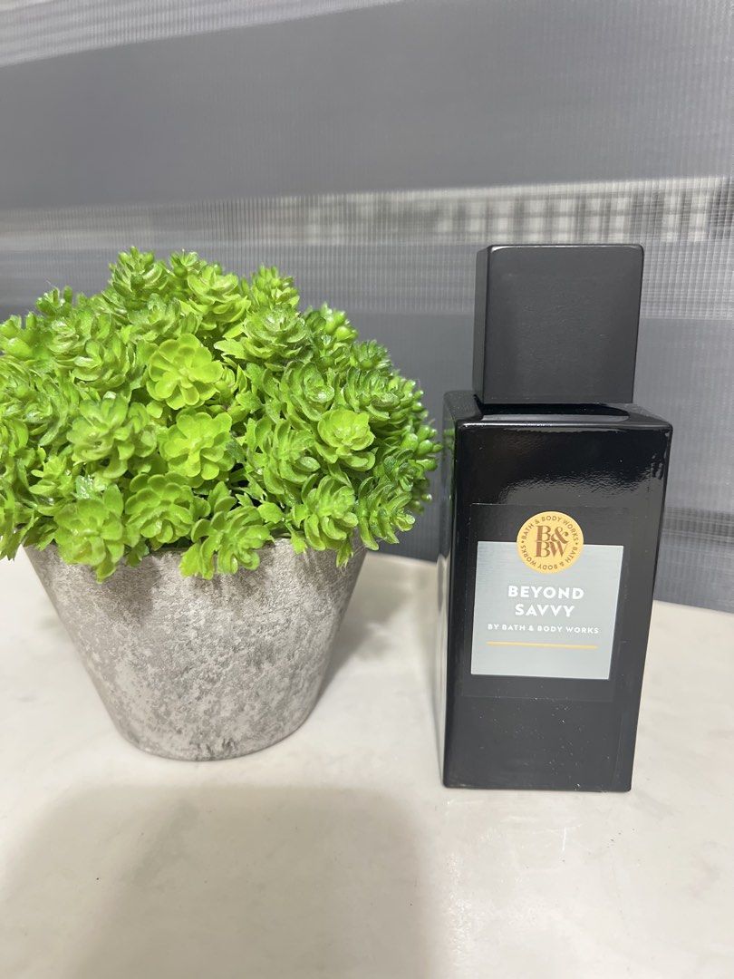 Bath & Body Works Beyond Savvy Men's Cologne 100ml (Category: Fragrance & Deodorants) located in Lapu Lapu. Submitted by Tinay (Listing ID 1445918500, Image 2). Description: - Bath & Body Works Beyond Savvy Cologne for Men - 100ml bottle - Scent Profile: Citrus, Spicy, Metallic, Fresh-Aquatic, Woods - Versatile: Great for everyday wear or special occasions.