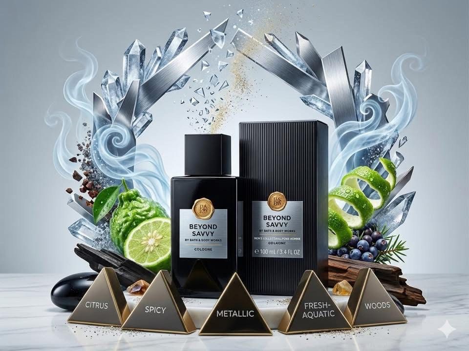 Bath & Body Works Beyond Savvy Men's Cologne 100ml (Category: Fragrance & Deodorants) located in Lapu Lapu. Submitted by Tinay (Listing ID 1445918500, Image 3). Description: - Bath & Body Works Beyond Savvy Cologne for Men - 100ml bottle - Scent Profile: Citrus, Spicy, Metallic, Fresh-Aquatic, Woods - Versatile: Great for everyday wear or special occasions.