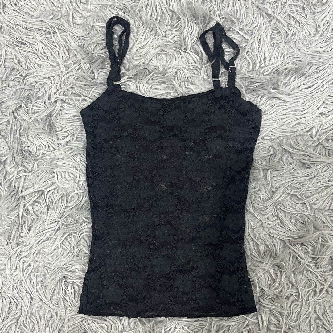 Black Lace Camisole Tank Top with Adjustable Straps (Category: Sleeveless) located in Rizal. Submitted by best.dressedx (Listing ID 1445965258, Image 1). Description: 🤍 ~ swipe photos to see when worn 🤍 ~ delivery via j&t.