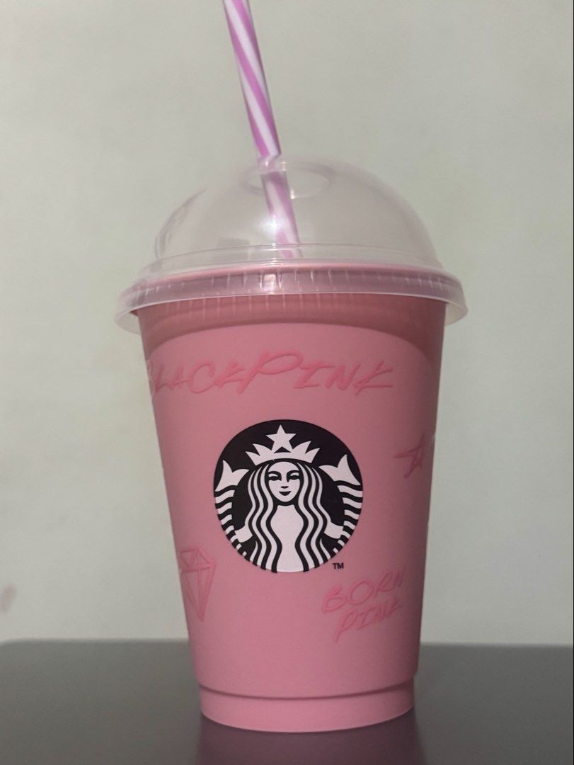 BLACKPINK x Starbucks Cup (Category: Water Bottles & Tumblers) located in San Juan City. Submitted by viennasia (Listing ID 1420286058, Image 1). Description: - BLACKPINK x Starbucks collab plastic cup - used once - with free straw.