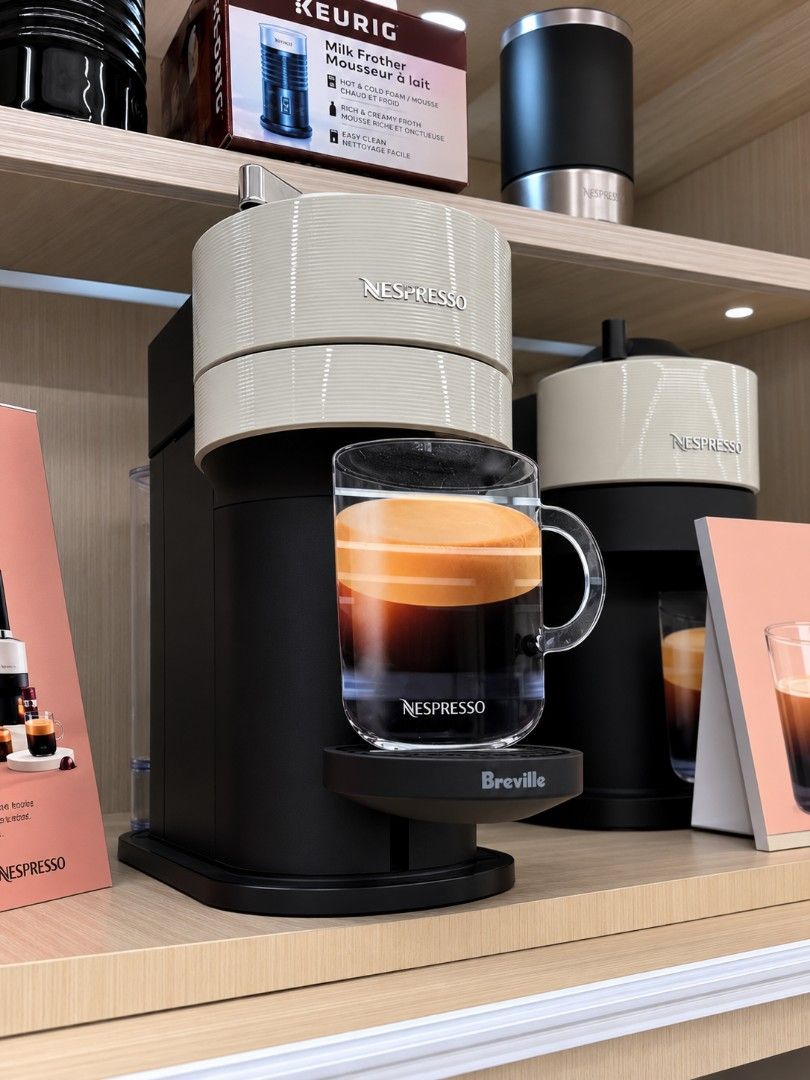 Breville Nespresso Vertuo Next Coffee Machine (Category: Coffee Machines & Makers) located in Makati City. Submitted by tgrey (Listing ID 1443074159, Image 2). Description: - Brand New from Canada -Breville Nespresso Vertuo Next Coffee Machine - Includes a starter pack of 12 Nespresso capsules - Easy to use for your daily coffee fix - Makes different coffee sizes (espresso, mug, alto).