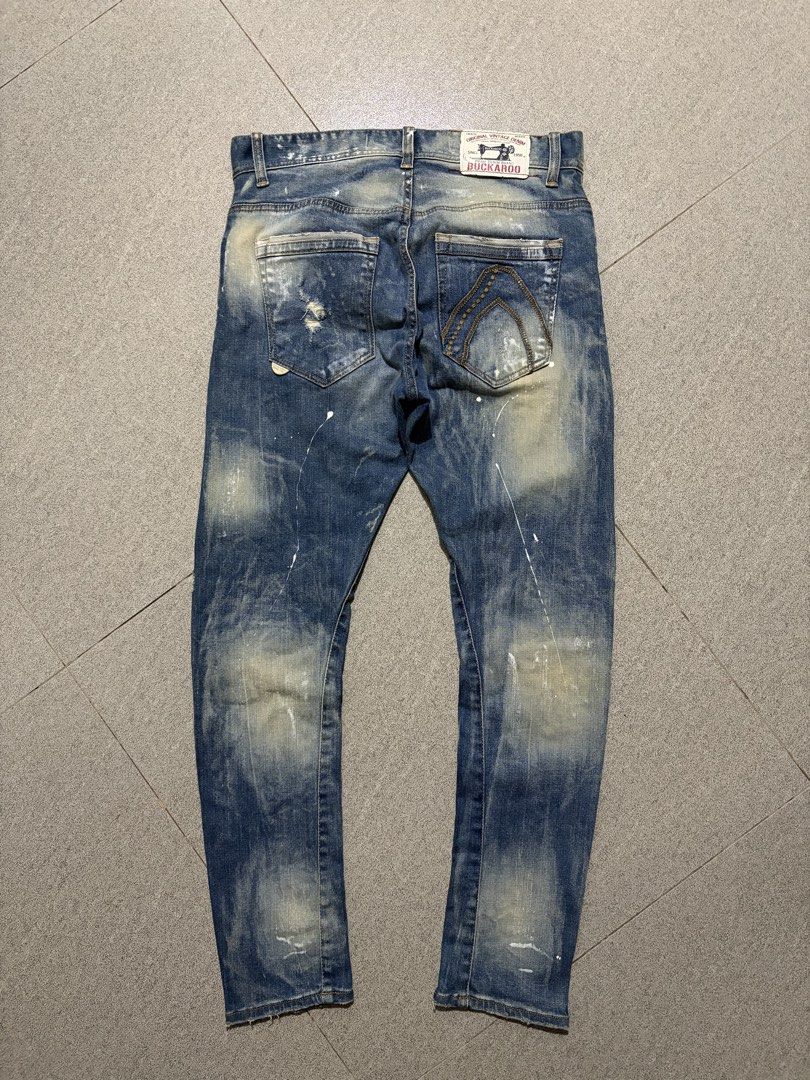 Buckaroo Jeans (Category: Jeans) located in Talisay. Submitted by re_sell01 (Listing ID 1445944789, Image 2). Description: Buckaroo Jeans Waistline 33-34” Length 40” Leg Opening 6” Distressed, Rips, Paint Splatter Design Stretchable Excellent Condition.