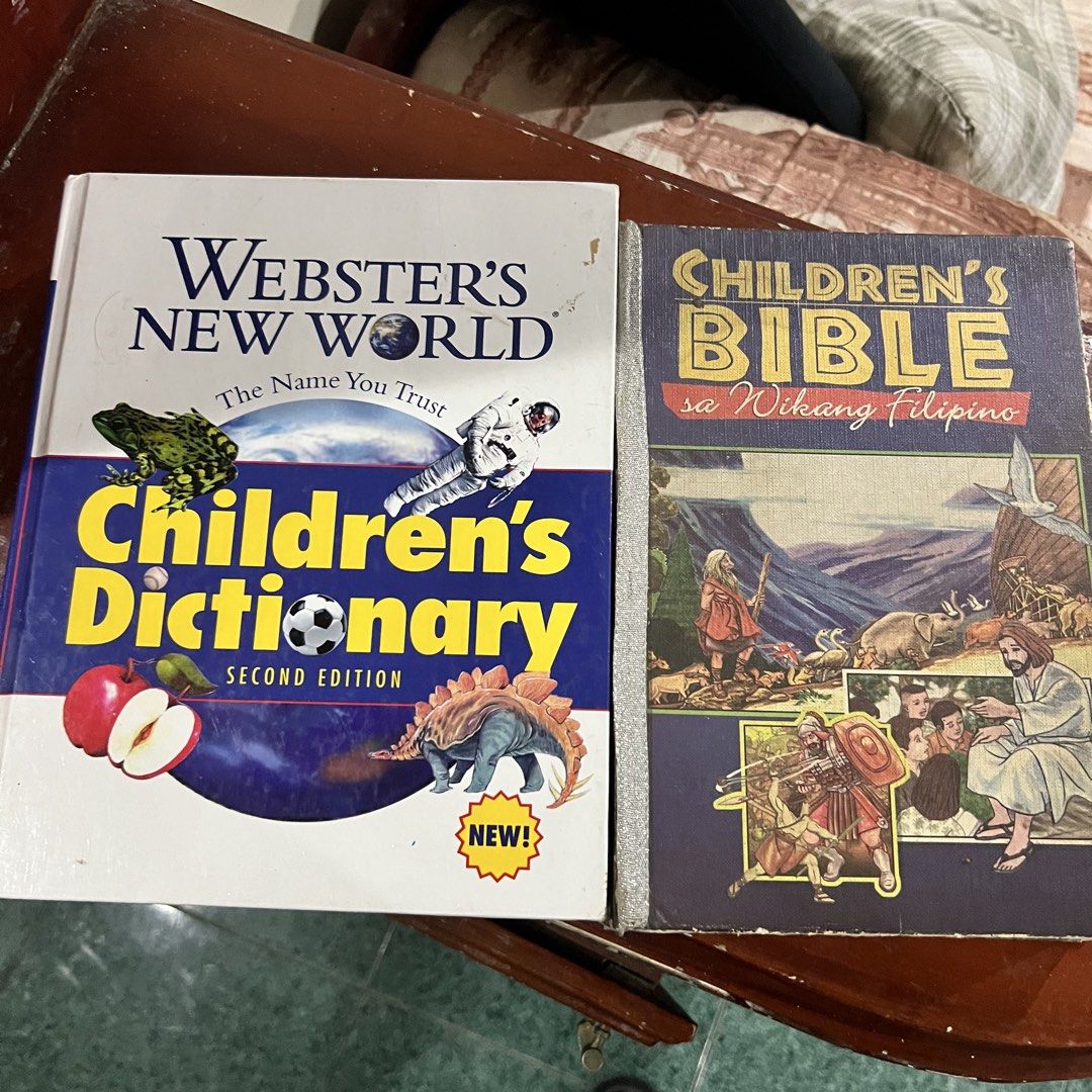 BUNDLE Children’s dictionary&Children’s Bible(tagalog) (Category: Children's Books) located in Manila. Submitted by loveditonce.0711 (Listing ID 1445926070, Image 1). Description: Decluttering loc Marikina.