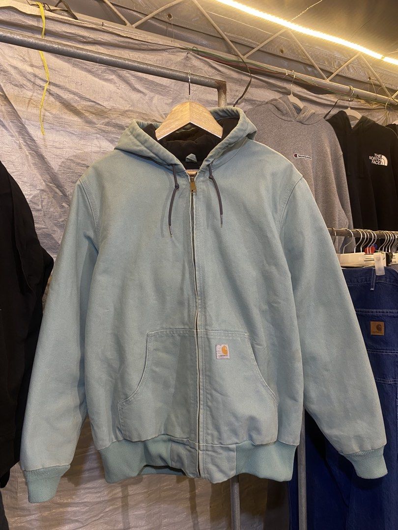 Carhartt Active Jacket Rare color Tiffany (Category: Coats, Jackets and Outerwear) located in Naga. Submitted by ejdurante17 (Listing ID 1445846769, Image 1). Description: Active Jacket Tiffany rare color Light stains which is normal for a workwear Dimension: L 28” x W 24.5” Courier: J&T door to door shipping nationwide PAYMENT FIRST, NO COD 🚫 Location: NAGA CITY, BICOL MOP: Gcash / Maya / Bdo / Bpi.