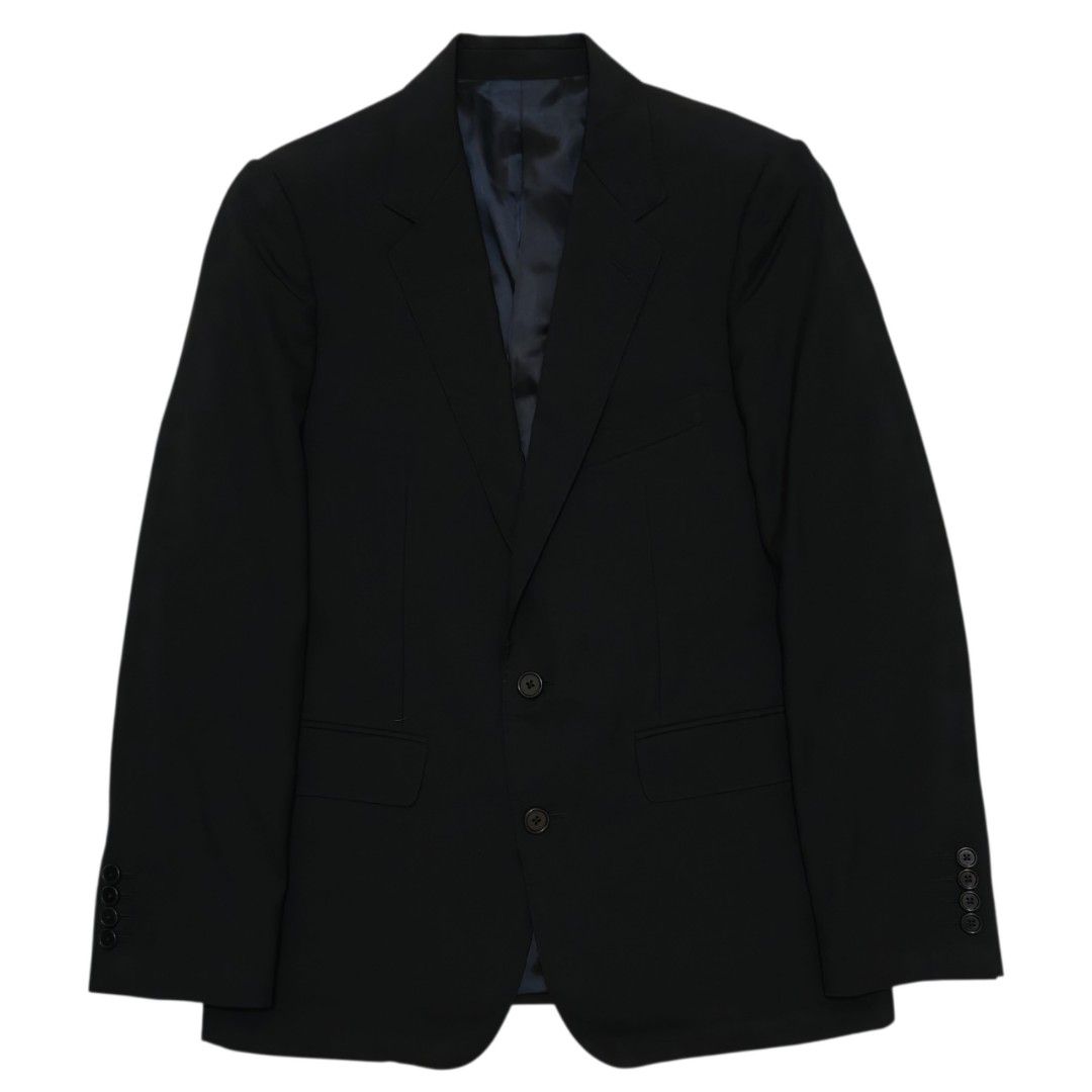 Celine Homme Hedi Slimane Black Wool Coat Jacket (Category: Coats, Jackets and Outerwear) located in Dinalupihan. Submitted by brokencasket (Listing ID 1445883848, Image 1). Description: Celine Homme Hedi Slimane Black Wool Coat Jacket Size 46 on tag. Measurements on photo. Color may vary due to lighting..