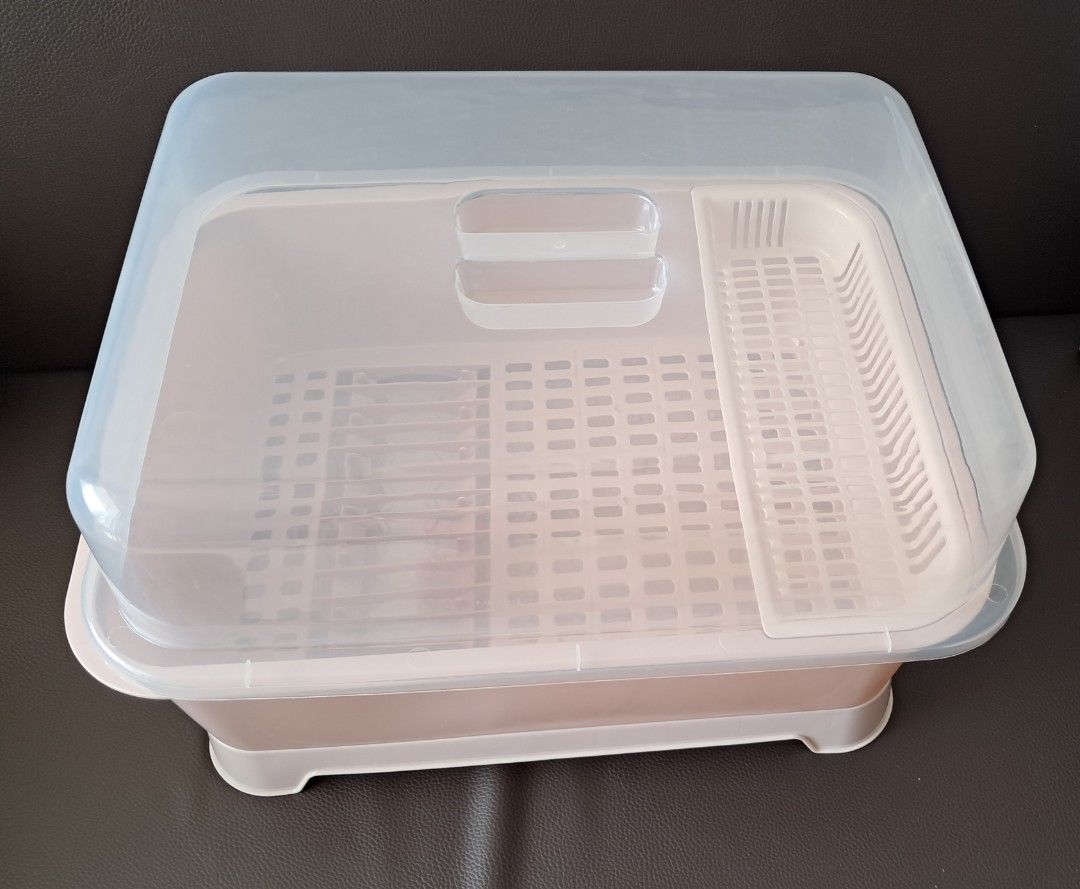 Covered Dish Rack with Drip Tray