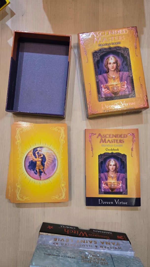 ORIGINAL: Doreen Virtue Ascended Masters Oracle Cards (Category: Everything Else Others) located in Mandaluyong City. Submitted by ccdeclutteri (Listing ID 1445892061, Image 1). Description: - Used but in very good condition - Includes Guidebook: Comes with the complete instruction booklet. - Spiritual Guidance: Perfect for anyone seeking insight and connection with the Ascended Masters. -Authentic, complete, and in great condition. More pics can