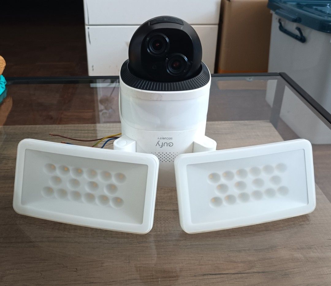 Eufy Security Floodlight Camera E340 (Wired) (Category: Security Systems & CCTV Cameras) located in Las Pinas. Submitted by warrior.warrior (Listing ID 1445798961, Image 2). Description: Product Details: ✅Recommended For Back Yard Security, Front Door Security, Outdoor Security ✅Brand: Eufy Security ✅Connectivity Technology: Powerline Special Features: ✅Enhanced: Dual-Camera，Dual-band Wi-Fi，24/7 Recording，360° Camera Coverage，2,000-Lumen Smart De