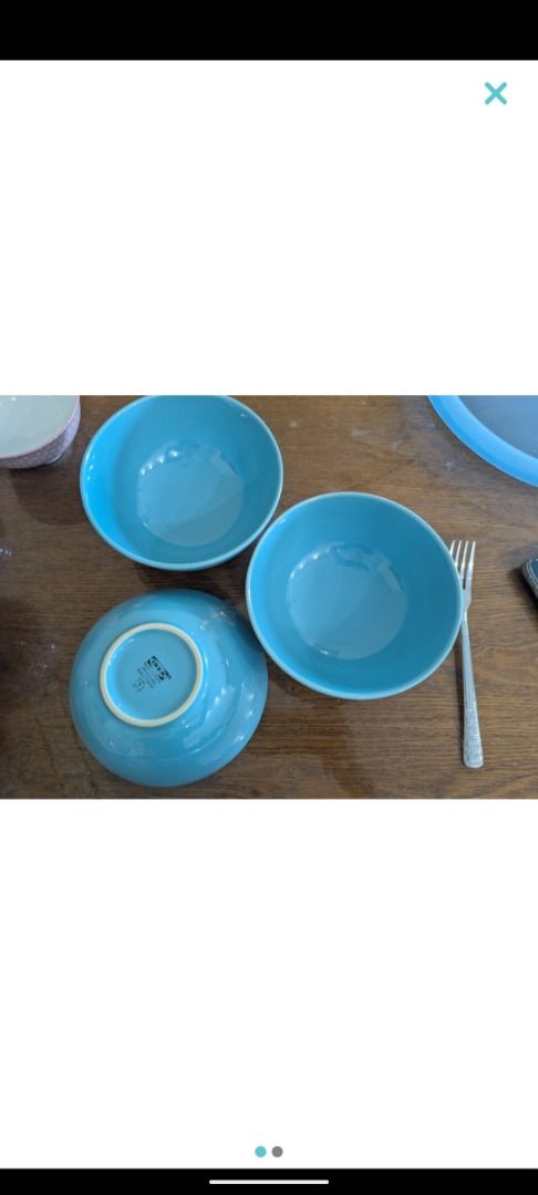 FREE 3 Blue Ceramic Bowls & 4 Decorative Platesq