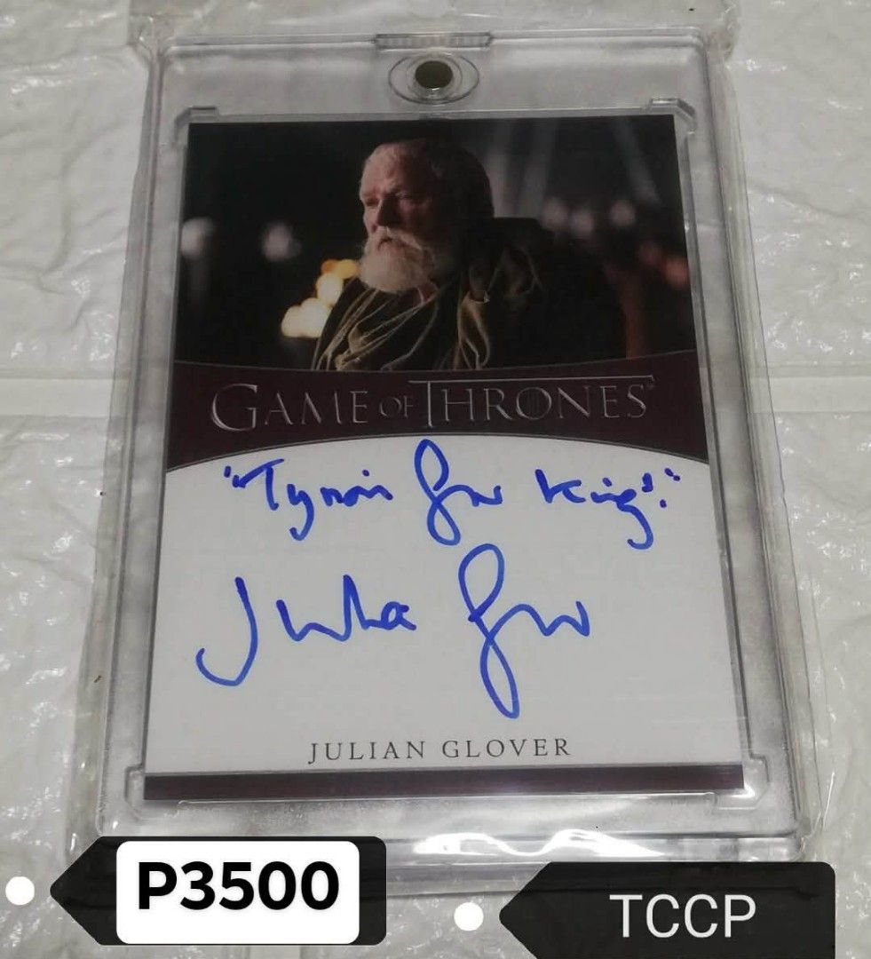 Game of Thrones Autograph Cards (Category: Storybooks) located in Angeles City. Submitted by gc_collectionhub (Listing ID 1445948947, Image 1). Description: 🎬 PTPA: FOR SALE – Game of Thrones Autograph Cards ✅ Official Licensed Autograph Cards Game of Thrones is one of HBO's most acclaimed fantasy television series, based on the novels by George R. R. Martin. These authentic autograph cards feature cast members from the iconic series, with sever