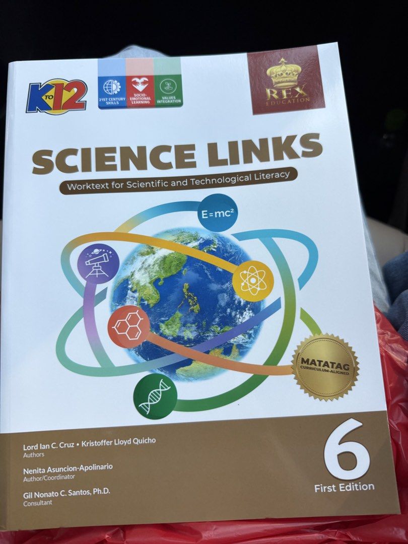 Grade 6 K12 Workbooks - Science, Writing, English (Category: Textbooks) located in Manila. Submitted by natsyu (Listing ID 1445983264, Image 1). Description: - Grade 6 K12 Workbooks - Science Links (REX Education) - Showdown in Writing - Integrated English for Effective Communication (Phoenix Publishing House) - Perfect for extra practice and review - K12 curriculum compliant - Please check photos for individual book details.