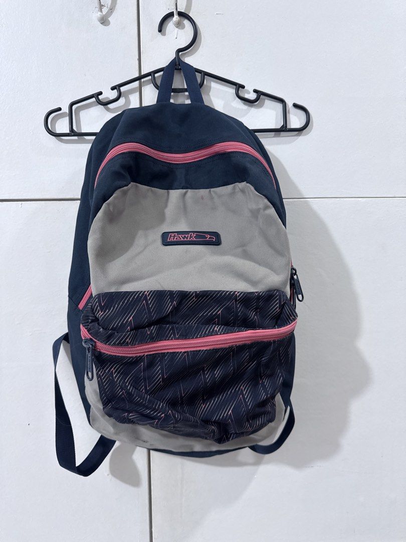 HAWK BACKPACK (Category: Backpacks) located in Davao. Submitted by lyre334 (Listing ID 1445969220, Image 1). Description: *Only dent is on the zipper handle *The stains on the small pocket are washable expect the pen stains .
