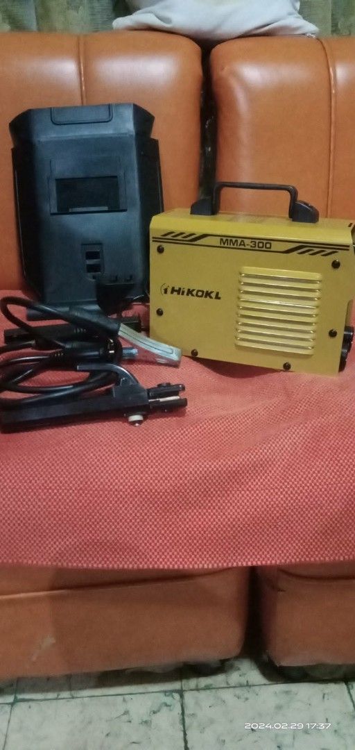 HIKOKL MMA-300 Welding Machine with Cables (Category: Construction Tools & Equipment) located in Manila. Submitted by emguitarte84171 (Listing ID 1445824705, Image 2). Description: HIKOKL MMA-300 Automatic Inverter Welding Machine Input 220V 60Hz Output voltage: 21.2 - 32V Current range: 30 - 300A P 4,000 Back up unit only, hindi naman nagagamit dahil may iba pa akong welding unit..